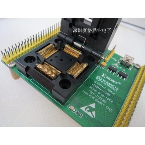 Clamshell XC95144XL-TQFP100 LQFP100-DIP100 YAMAICHI spacing 0.5mm IC Burning seat Adapter testing seat Test Socket test bench