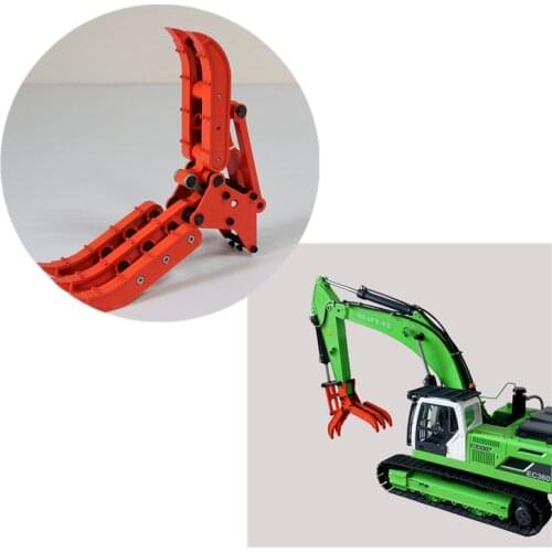 Rc Car Hydraulic Excavator Toys JDM-106 Metal Red Wood Clamp Pliers For 1/12 Remote Control Model Rc Excavator Diy Accessories
