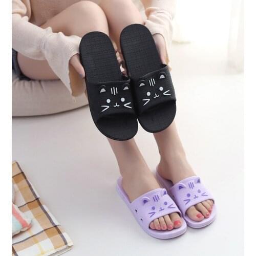 Slippers Female Summer Household Couple Home Indoor Anti-slip Cute Bathroom Bath Cartoon Slippers Male