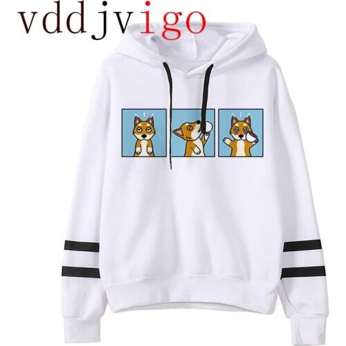 Women Ullzang Cute Korean Style Autumn Winter Kawaii Sweatshirt Shiba Inu Hoodie Harajuku Funny Hoodies 90s Hoody Female Girls