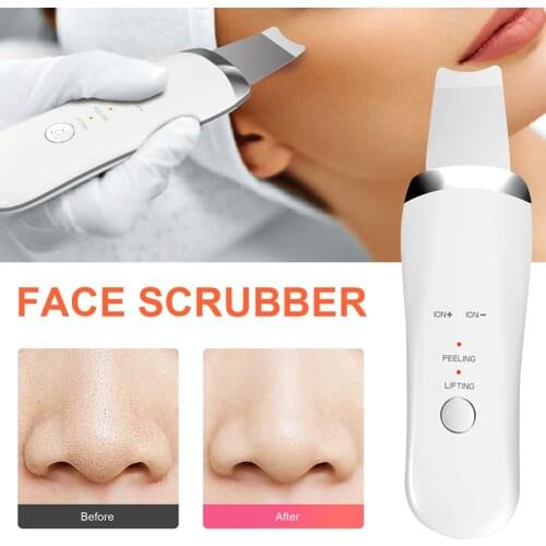 Ultrasonic Facial Skin Scrubber Facial Cleaner Machine Acne Blackhead Remover Peeling Shovel Cleaner Facial Massager Skin Care