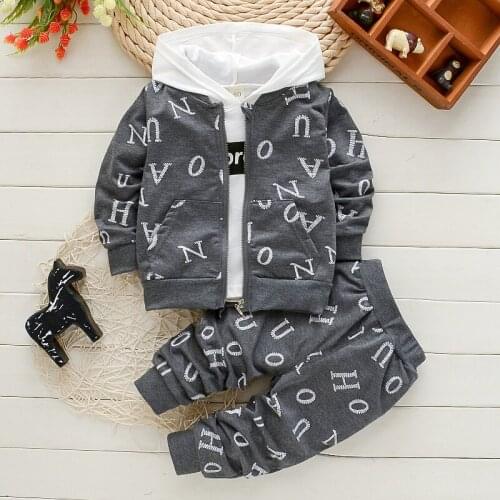 Spring Autumn Baby Boys Clothing Set Fashion Cotton Tops+coat+pants 3pcs Kids Boys Tracksuit For Bebes Outfirts