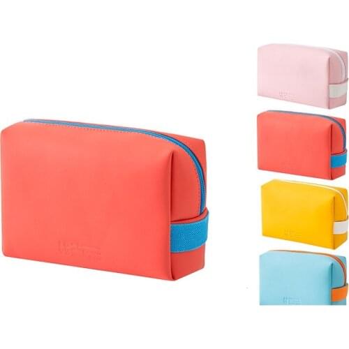 Waterproof Cosmetic Bag Fashion New Womens Cute Coin Case Multifunction Solid Color Makeup Travel Storage Clutch Bag