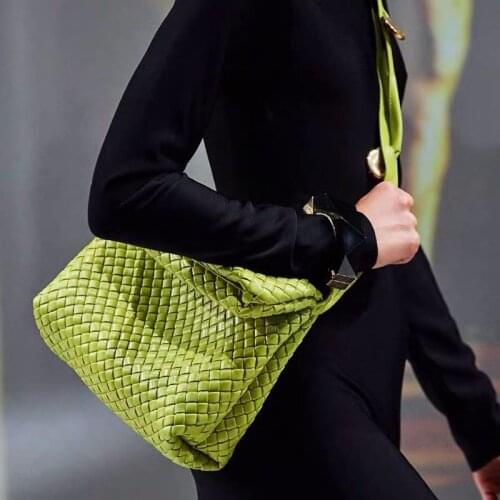 High Quality PU Leather Handbags Fashion Knitting Crossbody Ladies Shoulder Messenger Bags 2020 New Women Large Capacity Wallet