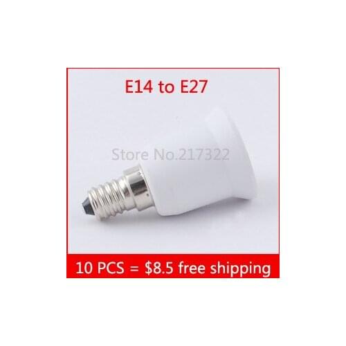10pcs e14 to e27 adapter High quality PC material fireproof material socket adapter