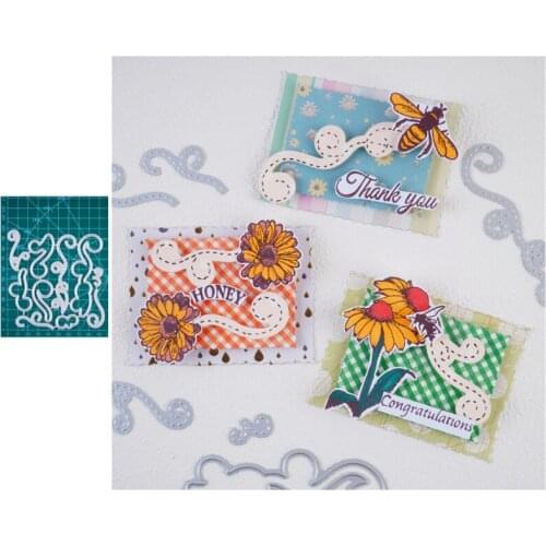 YaMinSanNiO Metal Cutting Dies Background Border Frame Card Scrapbooking Stencil Cut Die For DIY Card Crafts Handmade Decors