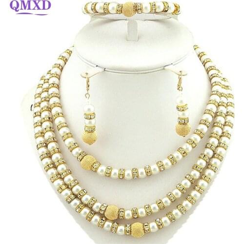 Bead jewelry sets african gold jewelry sets wedding accessories fine jewelry sets women bead necklace