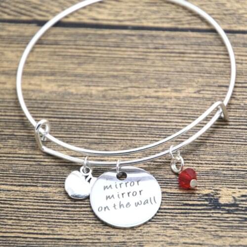 12pcs/lot Snow White Inspired bracelet Poison Apple Evil Queen Villain This is no ordinary apple Snow White Silver tone bangle