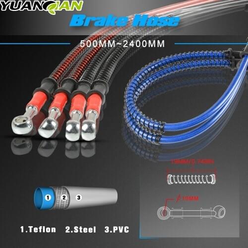 500mm-1200mm Universal Motorcycle Dirt Bike Hydraulic Reinforce Brake Oil Hose Fuel Pipe Tube Line Fit ATV Dirt Pit Racing Bike