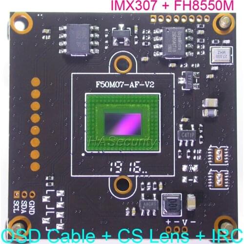 AHD-H (1080P , 720P) / CVBS (D1) 1/2.8" Sony STARVIS IMX307 CMOS + FH8550 CCTV camera module PCB board +OSD cable +CS Lens +IRC