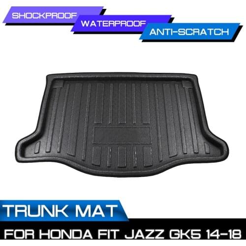 Car Floor Mat Carpet Rear Trunk Anti-mud Cover For Honda FIT JAZZ GK5 2014 2015 2016 2017 2018
