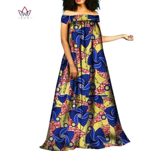 2021 BintaRealWax African Clothing Traditional Autumn Dress Boho Style Robe Femme Maxi Dress Women Gowns Tunic Dresses WY2091