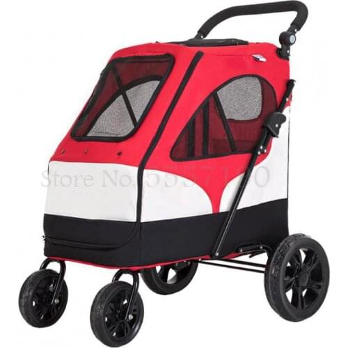 Large pet stroller large dog dog trolley folding large space bearing 55KG for travel