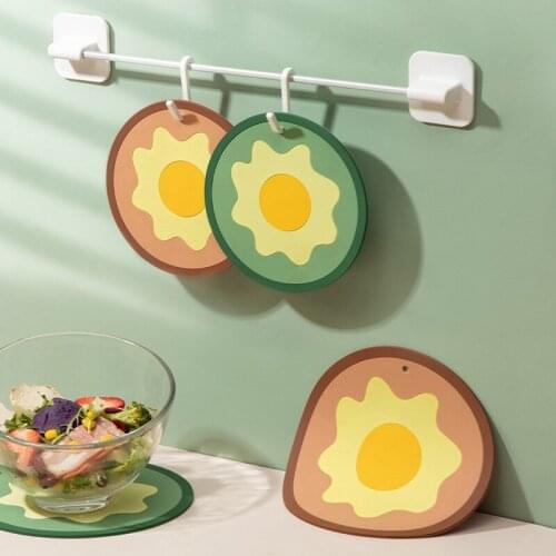 Для Кухни Fried Egg Series Heat Insulation Pad Silicon Non-slip Rubber Mat Table Mat Bowl Mat Gadget Kitchen Accessories