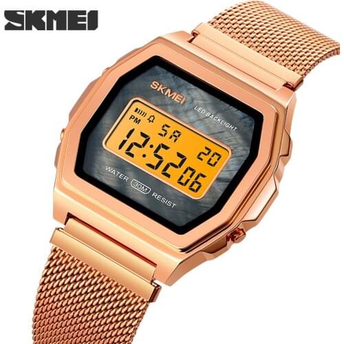 Mens Watch Digital Sport Watches Stainless Steel Strap LED Mens Watches Chronograph Waterproof Reloj Hombre SKMEI Montre Homme