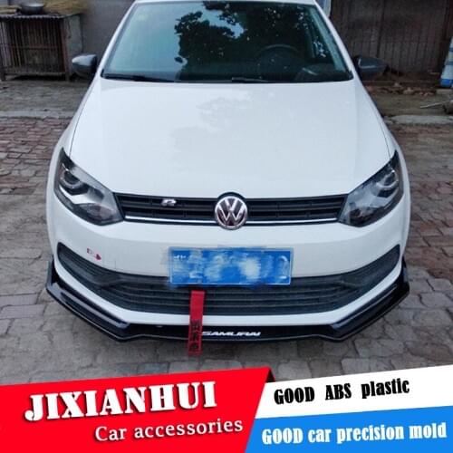 For Volkswagen Polo Body kit spoiler 2014-2018 For Polo ABS Rear lip rear spoiler front Bumper Diffuser Bumpers Protector