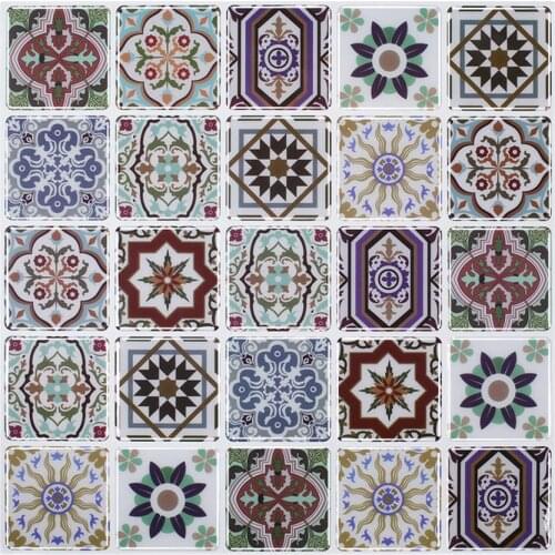 EasyTiles Premium Anti Mold Peel and Stick Wall Tile Backsplash Moroccan Style 3D Mosaic Waterproof Kitchen Sticker- 1 Sheet