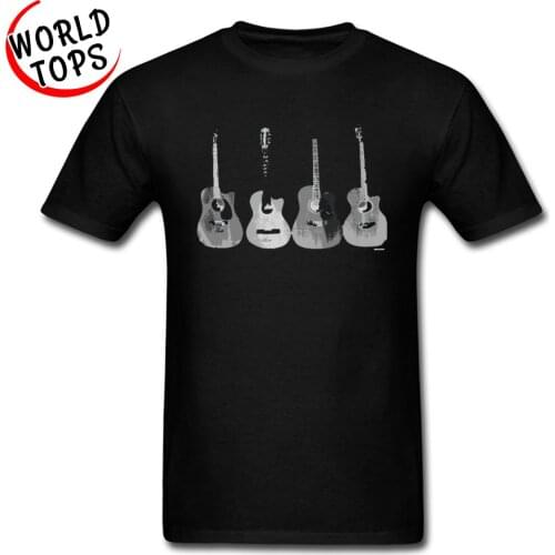 Design Acoustic Guitars Electronic Men Top T-shirts Chitarra Jazz Blues Rock Music Club Graphic Tshirt 100% Cotton Fathers Day