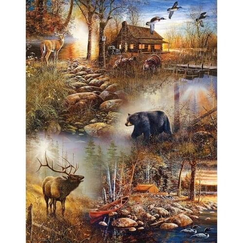 GATYZTORY Diy Painting By Numbers Kits For Adult child Forest Animal Coloring Zero Basis HandPainted Oil Painting Home Decor Un