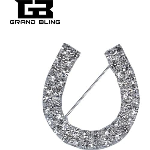 Grandbling Rhinestone Jewelry Horse Shoes Pin Unique Gift Rhinestone Broches