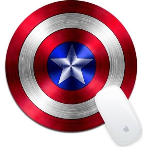 Anime game mouse pad super hero American captain design five-pointed wheel mouse pad
