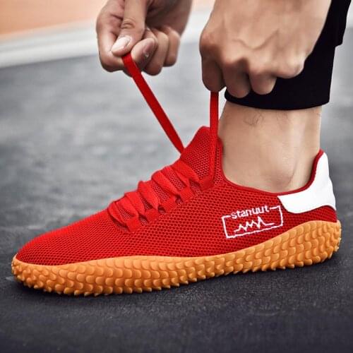 Big Size Summer Outdoor Shoes Man Sport Shoes Plus Size Mens Lightweight Sneakers Mens Sports Shoes Running Red Walk B-521