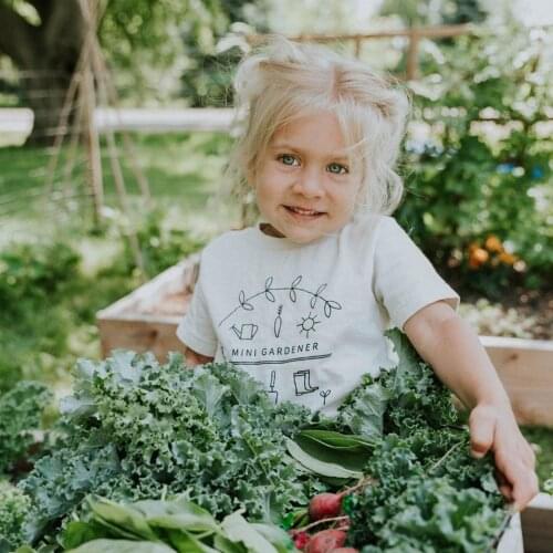 Mini Gardener Boys Girls T-Shirt Plants Vegan Gift Mini Gardener Organic Kids Clothes Toddler Kids Shirts Graphic T-Shirt