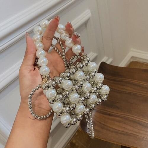 Pearl Mini Tote bag 2021 Summer New High-quality PVC Womens Designer Handbag Chain Shoulder Messenger Bag Purses