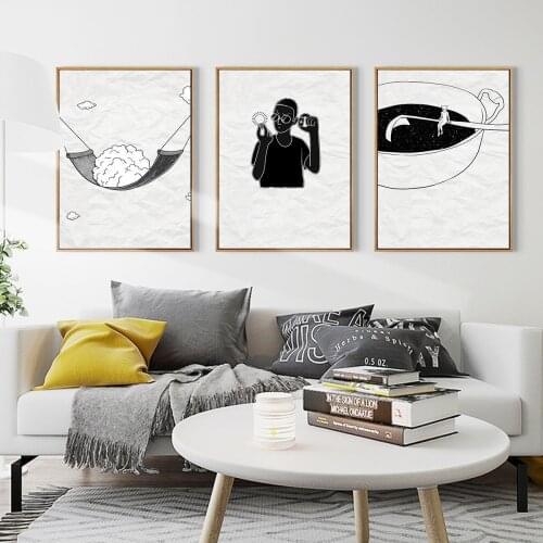 Wrinkle Paper Black and White Oil Painting Hanging Picture Poster Canvas Print Painting Wall Art Living Room Home Decoration