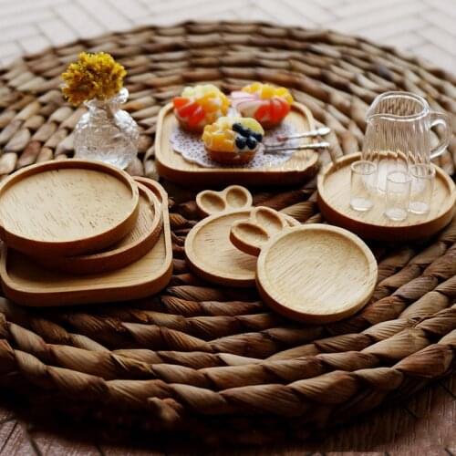 New 1/12 Dollhouse Miniature Food Mi Wooden or Bread Cake Tray Dish for Bjd OB11,blyth Doll House Furniture Decration Toys