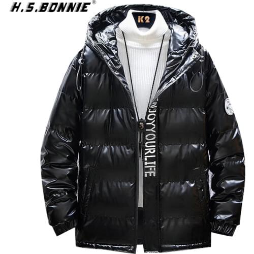 2019 New2019 Hooded Parka Men Winter Jackets Mens Casual Outerwear Male Black Silver Jackets and Coats Manteau Homme