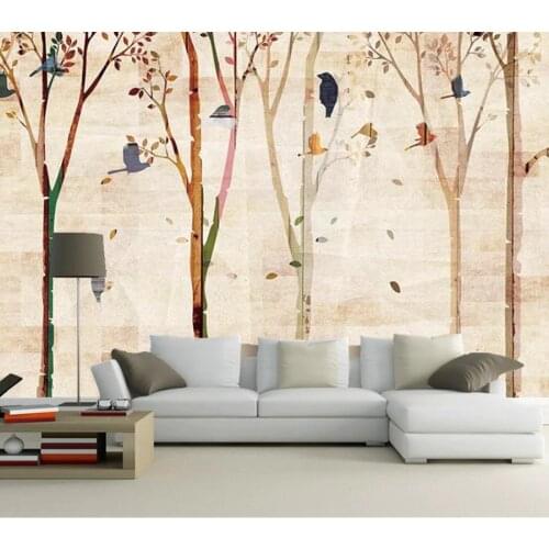 Papel DE parede forest flying bird wood grain 3d wallpaper,living room TV sofa bedroom wall papers home decor restaurant mural