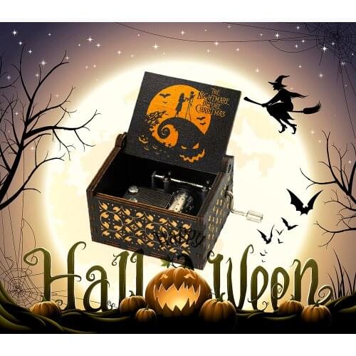 Wholesale Hand Crank Wooden Music Box Mechanism Halloween FRIENDS Birthday Christmas Gift Styles Elfen Lied Anime Figurine