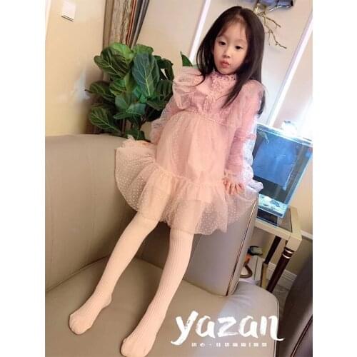 2019 Baby Autumn Winter Tights Hot Baby Toddler Kid Girl Ribbed Stockings Cotton Warm Pantyhose Solid Candy Color Tight1-9Years