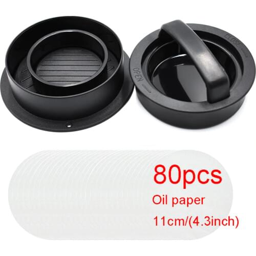 ABS Hamburger Press Meat Pie Press Stuffed Burger Mold Maker with Baking Paper Liners Patty Pastry Tools BBQ Kitchen Accessories