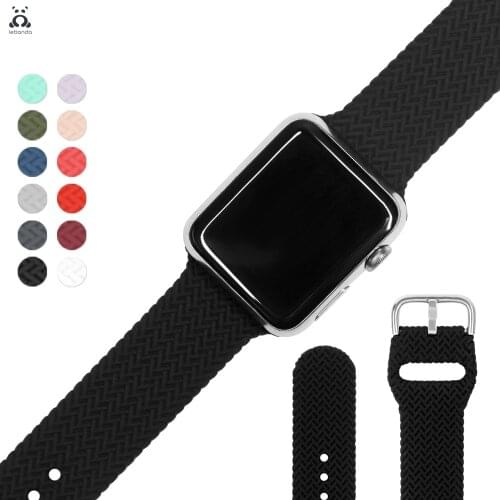 Braided silicone band for Apple Watch series 6 SE 5 4 3 2 1 butterfly buckle modern design strap sport strap for iWatch 40 44mm