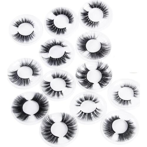 Mix 50 pairs 3d mink lashes wholesale individual false eyelashes natural faux cils fake eyelash extension without packaging box