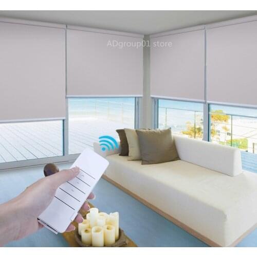 Tuya Smart Home Motorized Roller Blinds Wifi APP Voice Control Window Shades Blind Compatible With Google Home Alexa Customized