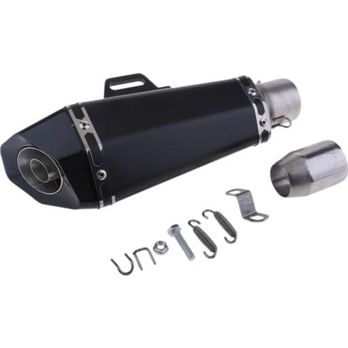 Universal Black Exhaust Muffler Pipe Slip on Motorbike Street Bike 51mm 2