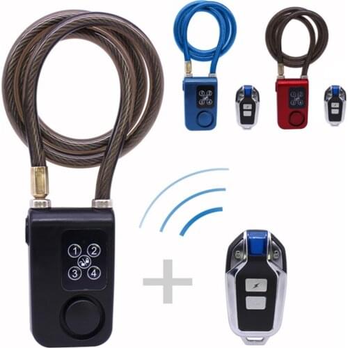 Cycling Security Lock Wireless Remote Control Anti-theft Vibration Alarm Lock Electric Motorcycle Code Chain Lock Bicycle Access