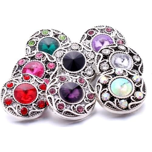 Vintage Snap Jewelry Rhinestone Sun Shape 18mm Ginger Snap Buttons DIY Bracelet Necklace Jewelry Making ACC for Women
