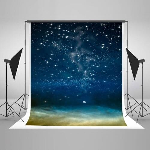 VinylBDS Blue Starry Sky Photography Background 5x7ft Children Backgrounds For Photo Studio Cotton Fotografia Profissional