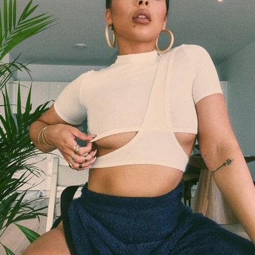 Женские однотонные футболки YICIYA China At AliExpress