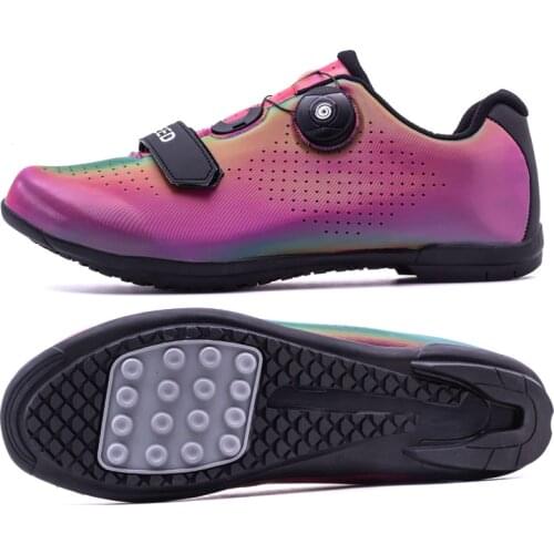 Womens cycling shoes road bike shoes Outdoor Sports Rubber Hard bottom bicycle shoes Breathable Non-slip Road cycling footwear