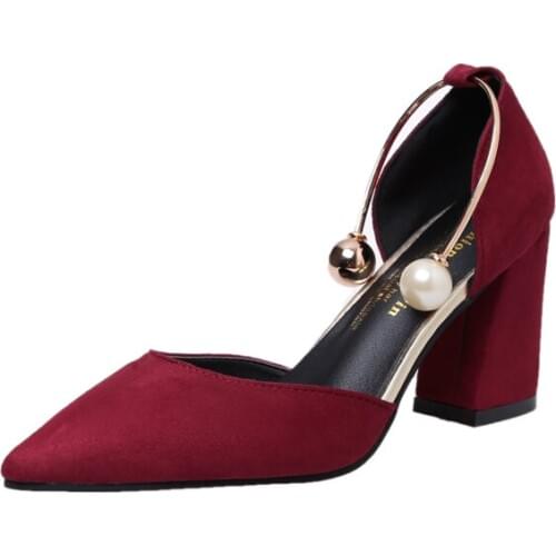 2020 Sexy Pearl Decoration Female Shoes Pumps Working Concise Elegant High-heeled Pointed Sandals Mujer Zapatos U14-88