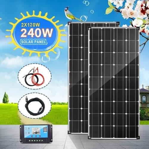240W 360W 12V Solar Panel Starter Kit High Efficiency Mono PV Module for Boat Caravan RV and Other Off Grid Applications