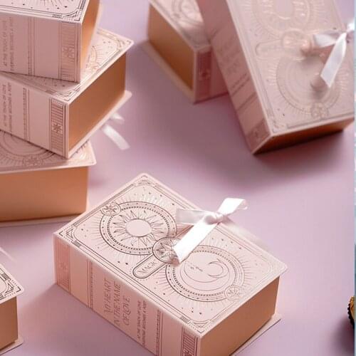 50pcs lot Unique Elegant paper chocolate favor package Anniversary Baby birthday party candy box gifts boxes for wedding guests