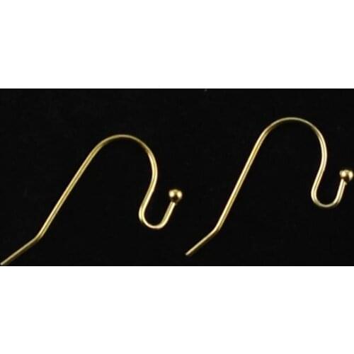 800pcs Gold Color Plate Ball Ear Wire Hooks Earring Findings #22614