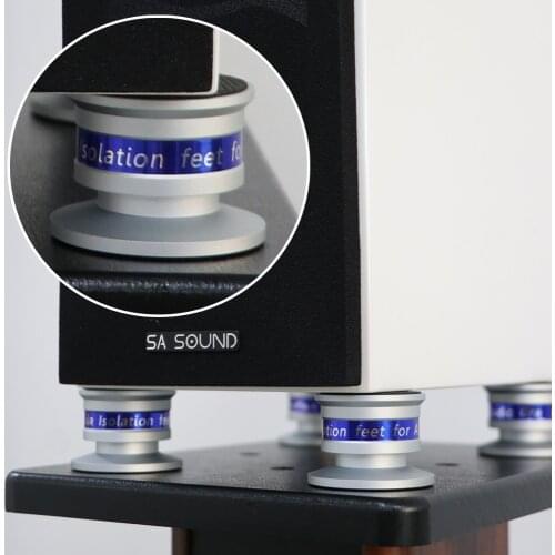 Aluminium Black&Silver Shockproof Spike+Pad Isolation Stand HiFi Amplifiers