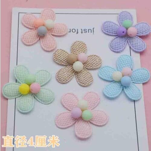 30 Pcs/set 40mm flowers Applique Clothing Embroidery Patch Fabric Sticker Iron On Sew On Patch Craft Sewing Repair Embroidered